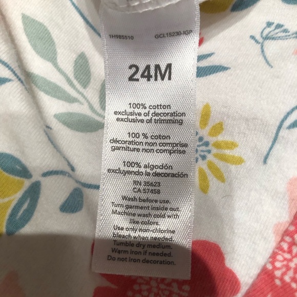 CHILD OF MINE by CARTER’S summer top sz 24 mos. Cotton floral tee shirt material - Picture 3 of 4